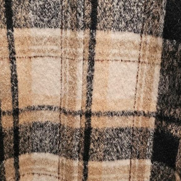 ASOS Design Men's Overcoat - soft plaid in brown, beige & black - Medium - Picture 4 of 5